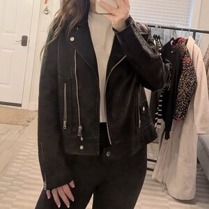 Topshop Black Leather Jacket